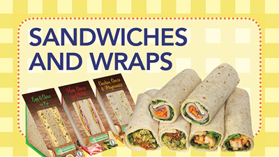 Image of sandwiches and wraps available onboard